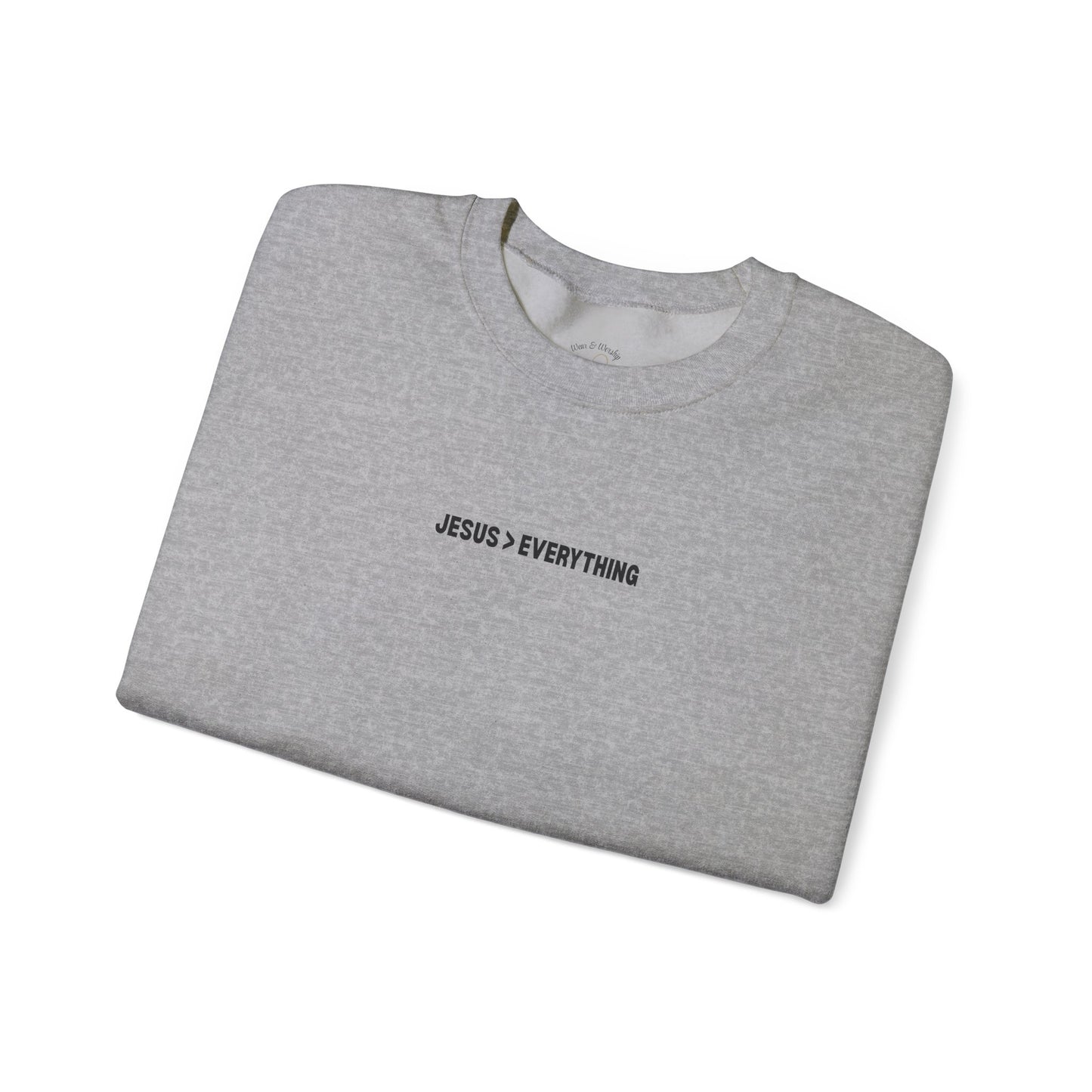 Jesus > Everything Sweatshirt - Black Design