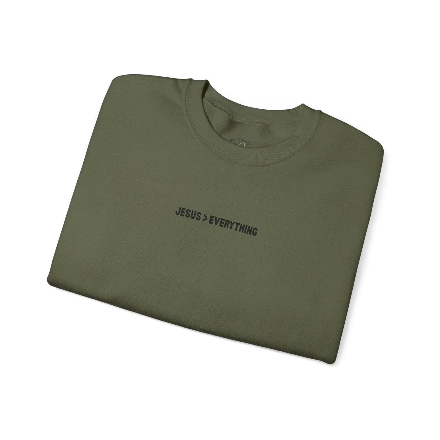 Jesus > Everything Sweatshirt - Black Design