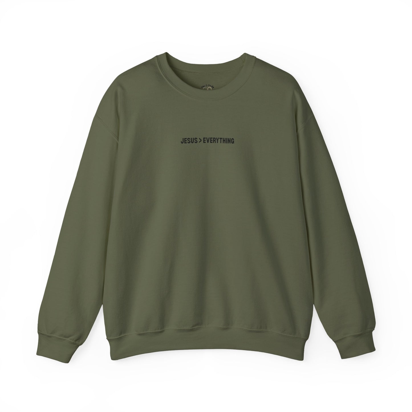 Jesus > Everything Sweatshirt - Black Design