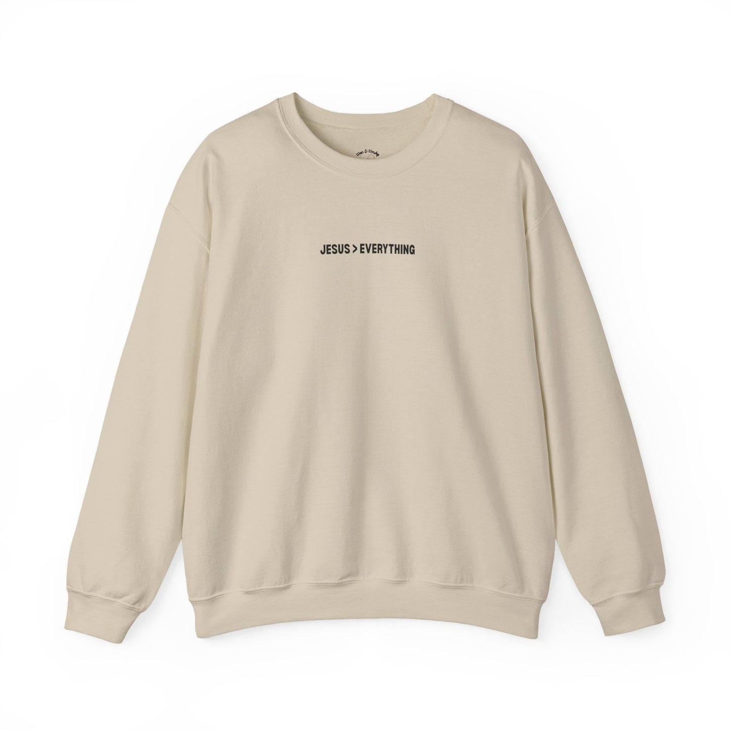 Jesus > Everything Sweatshirt - Black Design
