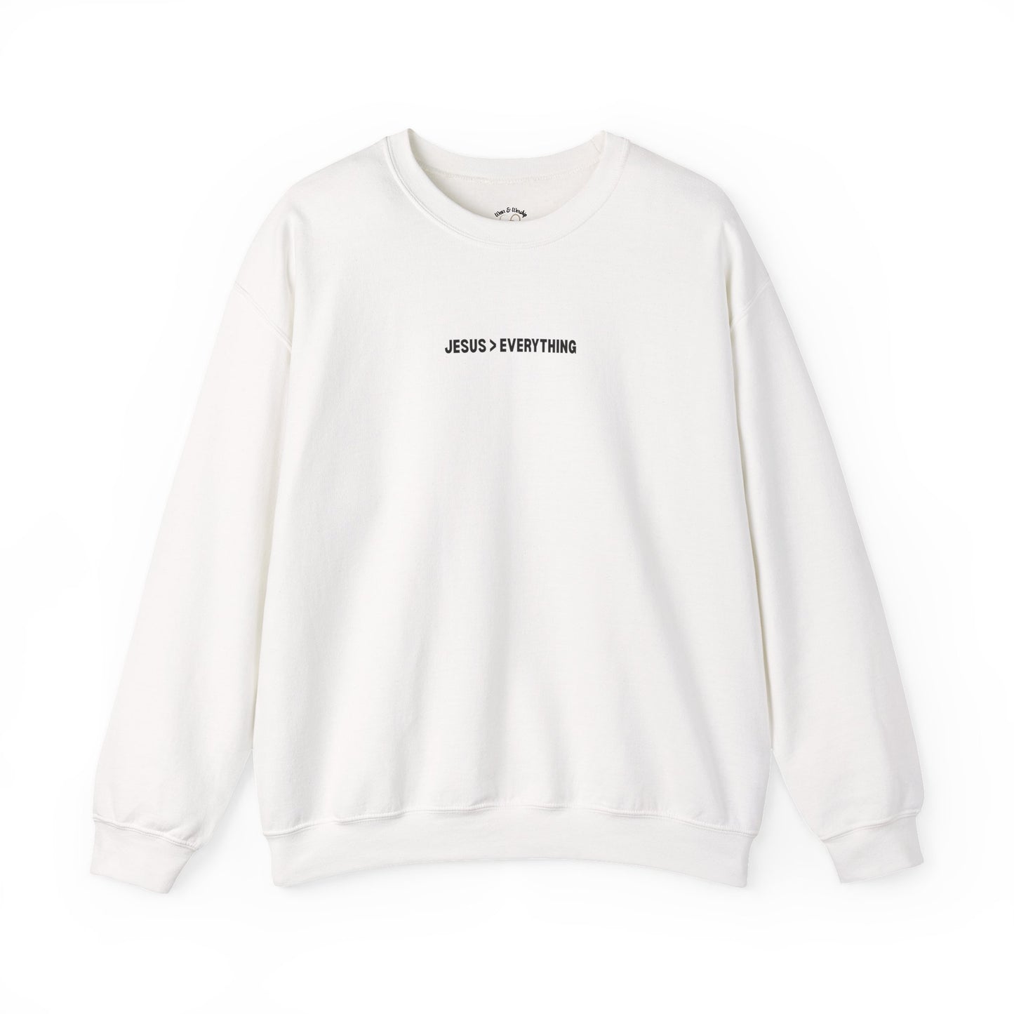 Jesus > Everything Sweatshirt - Black Design