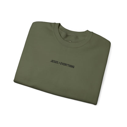 Jesus > Everything Sweatshirt - Black Design